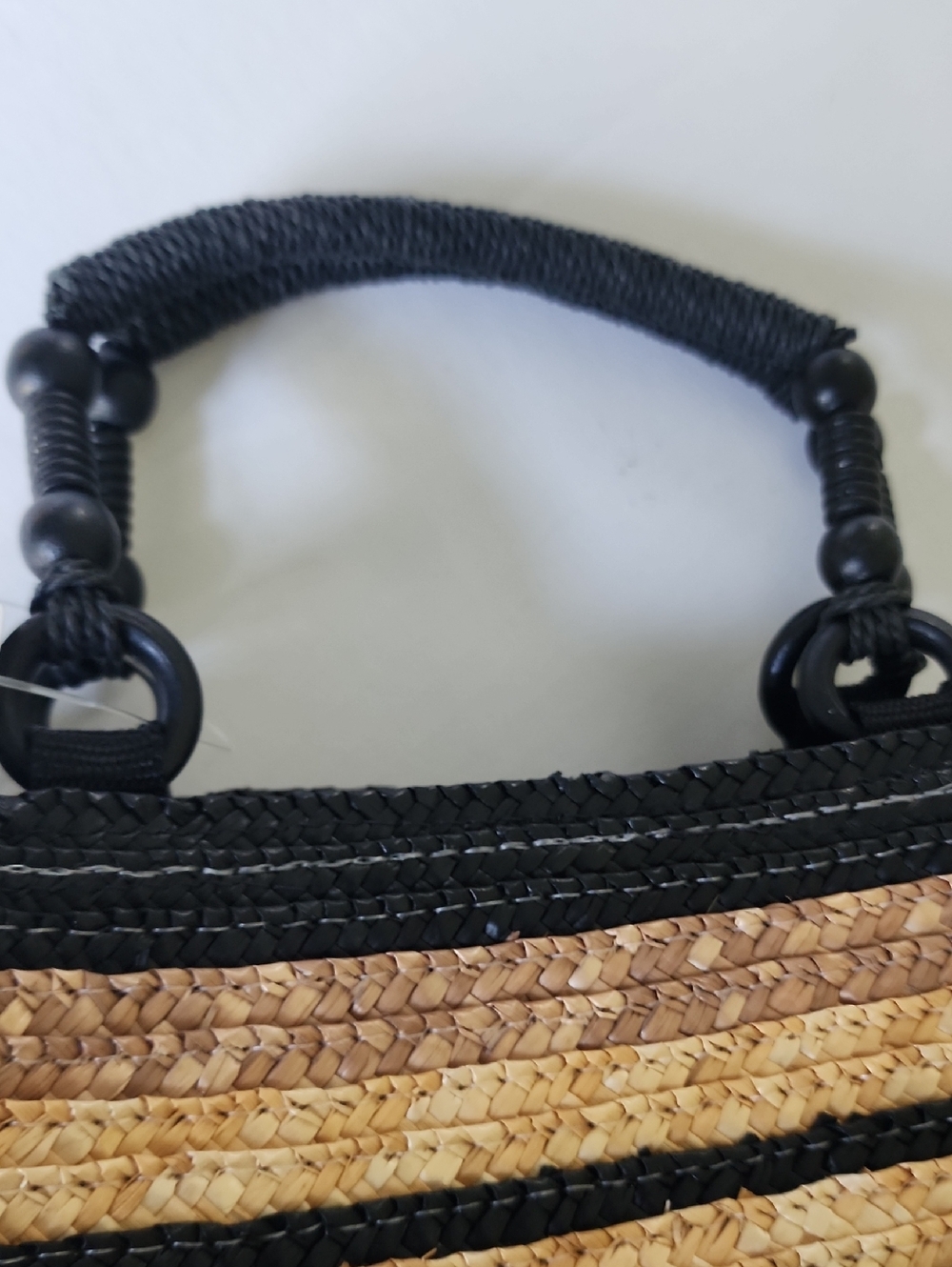 croft & barrow Striped Woven Tote in Natural, Brown and Black - Picture 2 of 12